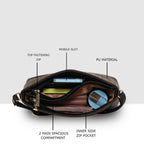 Dual-Tone Textured Sling Bag For Womens