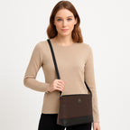 Dual-Tone Textured Sling Bag For Womens