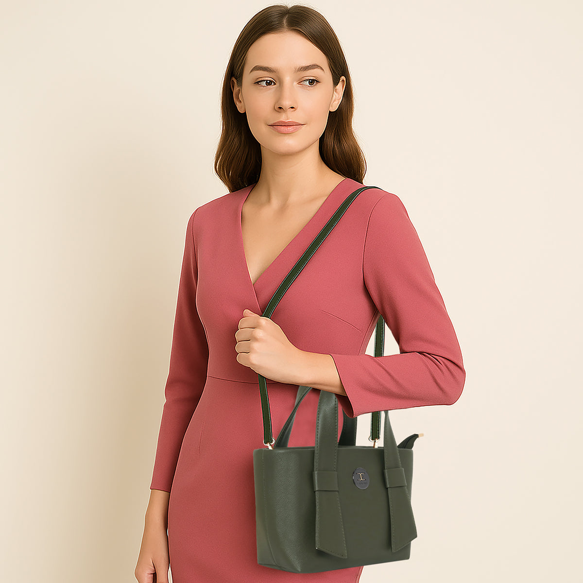 Classic Mini Solid Pattern Handbag For Womens