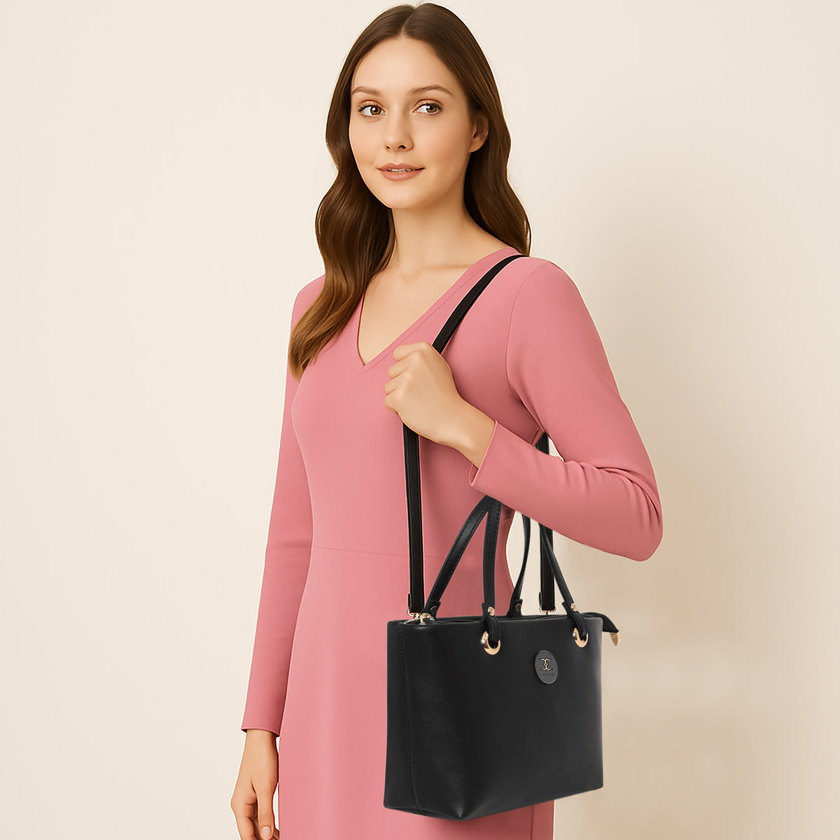 Elegant Solid Mini Handbag For Womens
