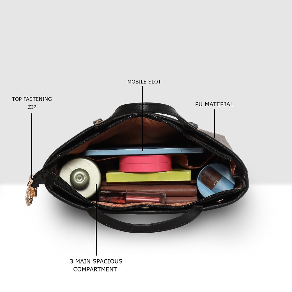 Elegant Solid Mini Handbag For Womens