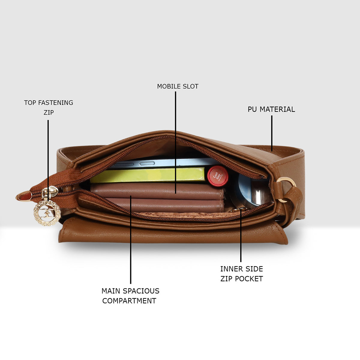 Structured Classic Sling Bag For Womens