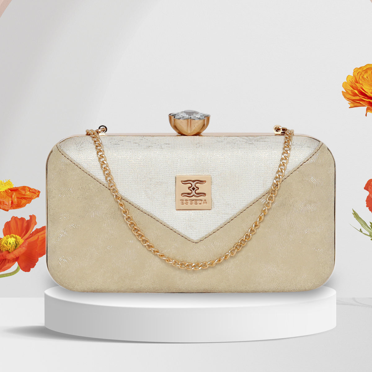 Dual-Texture Elegant Evening Clutch For Womens Main image