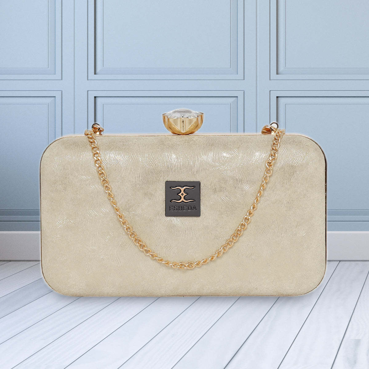 Dual-Shade Luxe Box Clutch For Womens Main image