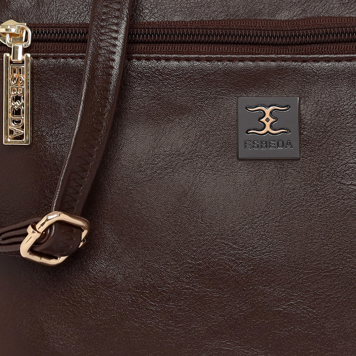 Dual zip Classic Texture Sling For Womens