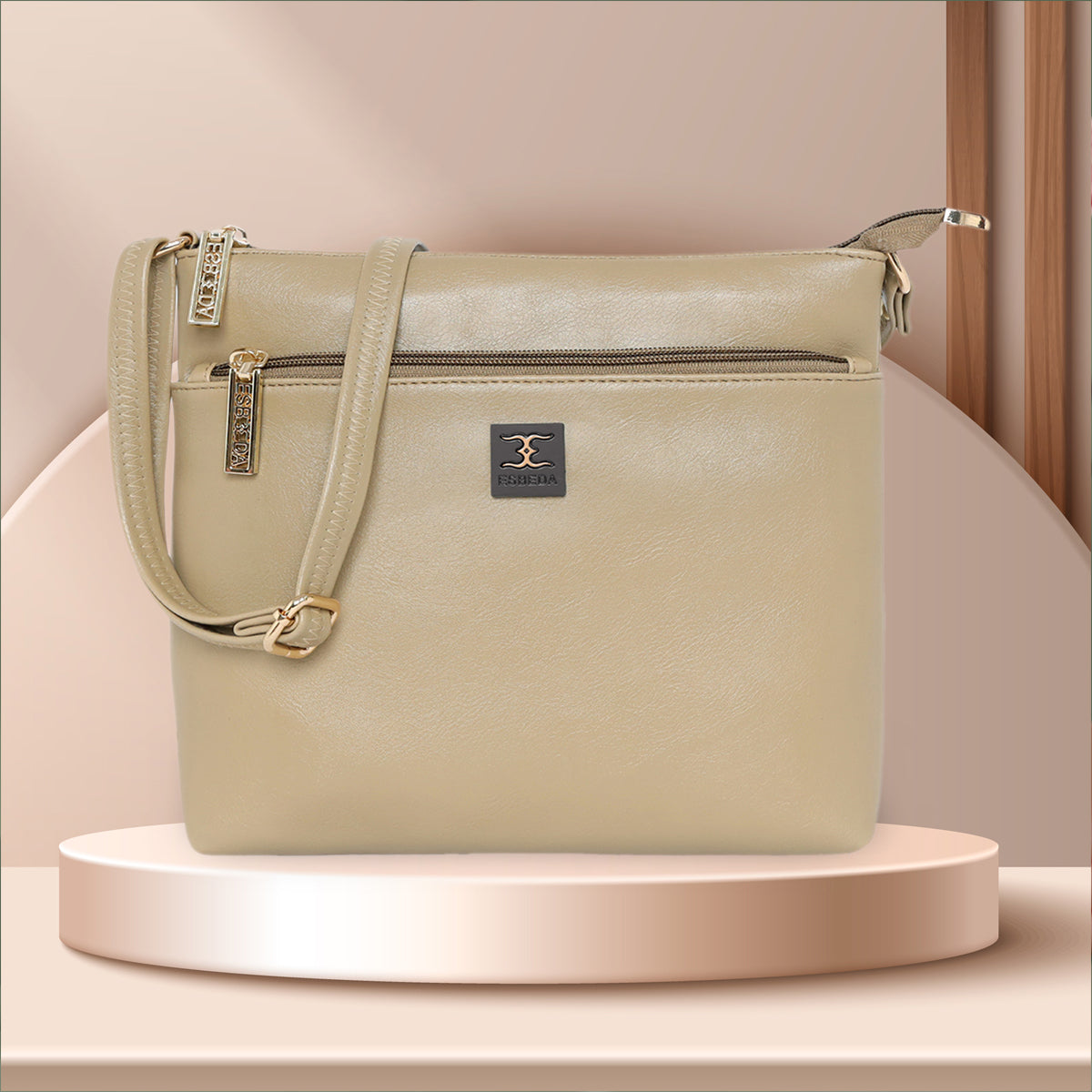 Dual zip Classic Texture Sling For Womens