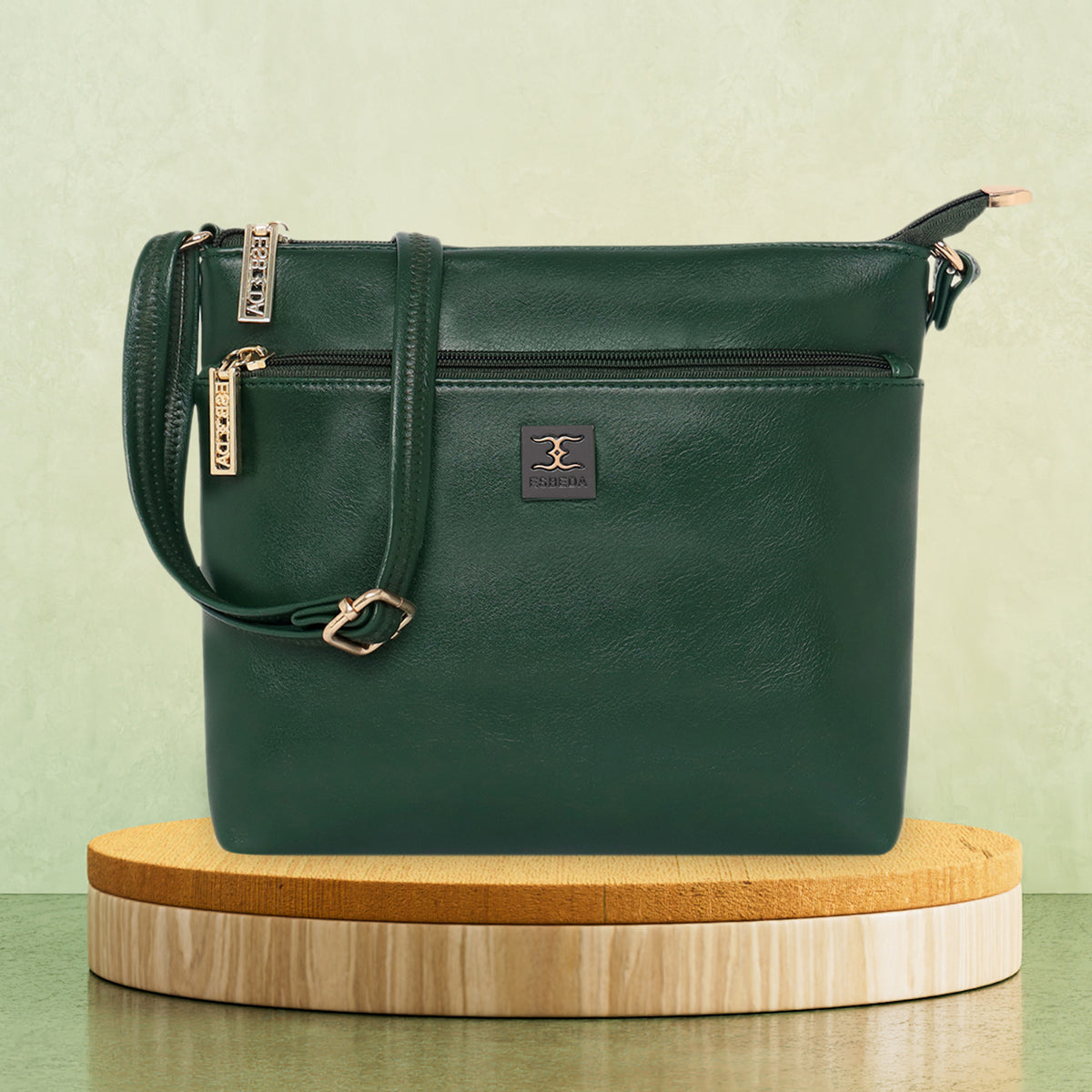 Dual zip Classic Texture Sling For Womens
