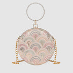 Embroidery Pattern Round Party Clutch For Womens