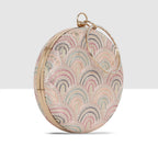 Embroidery Pattern Round Party Clutch For Womens