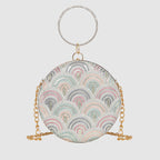 Embroidery Pattern Round Party Clutch For Womens