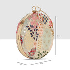 Blossom Embroidered Round Clutch  For Womens