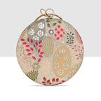 Blossom Embroidered Round Clutch  For Womens