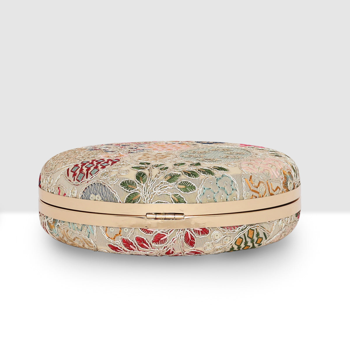 Blossom Embroidered Round Clutch  For Womens