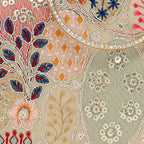 Blossom Embroidered Round Clutch  For Womens