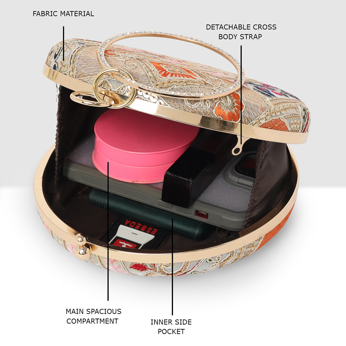 Royale Heritage Round Clutch  For Womens