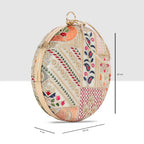 Regal Stripes & Florals Round Clutch For Womens