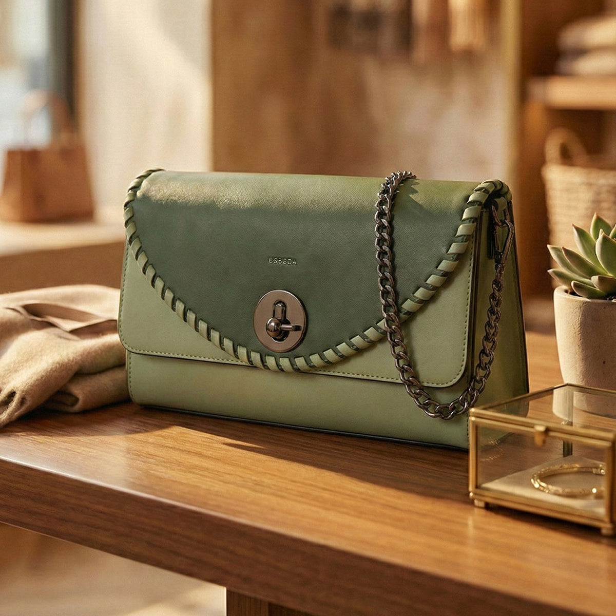 Luna Stitch Flap Slingbag For Womens