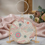 Flora Embroidered Ring Clutch For Womens