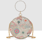 Flora Embroidered Ring Clutch For Womens