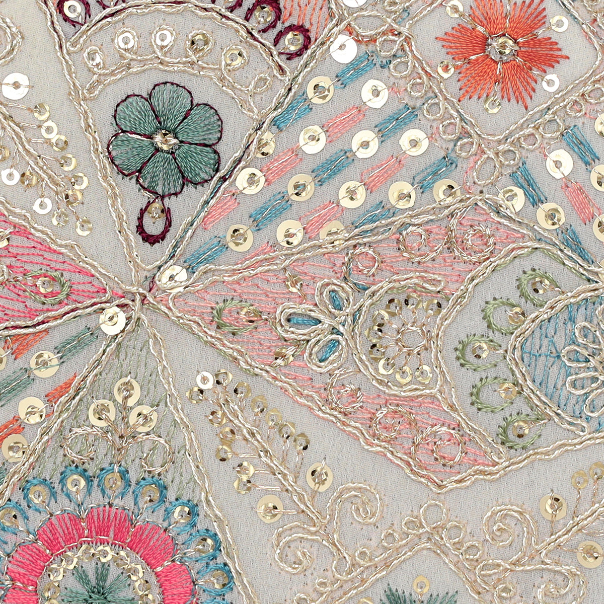 Flora Embroidered Ring Clutch For Womens