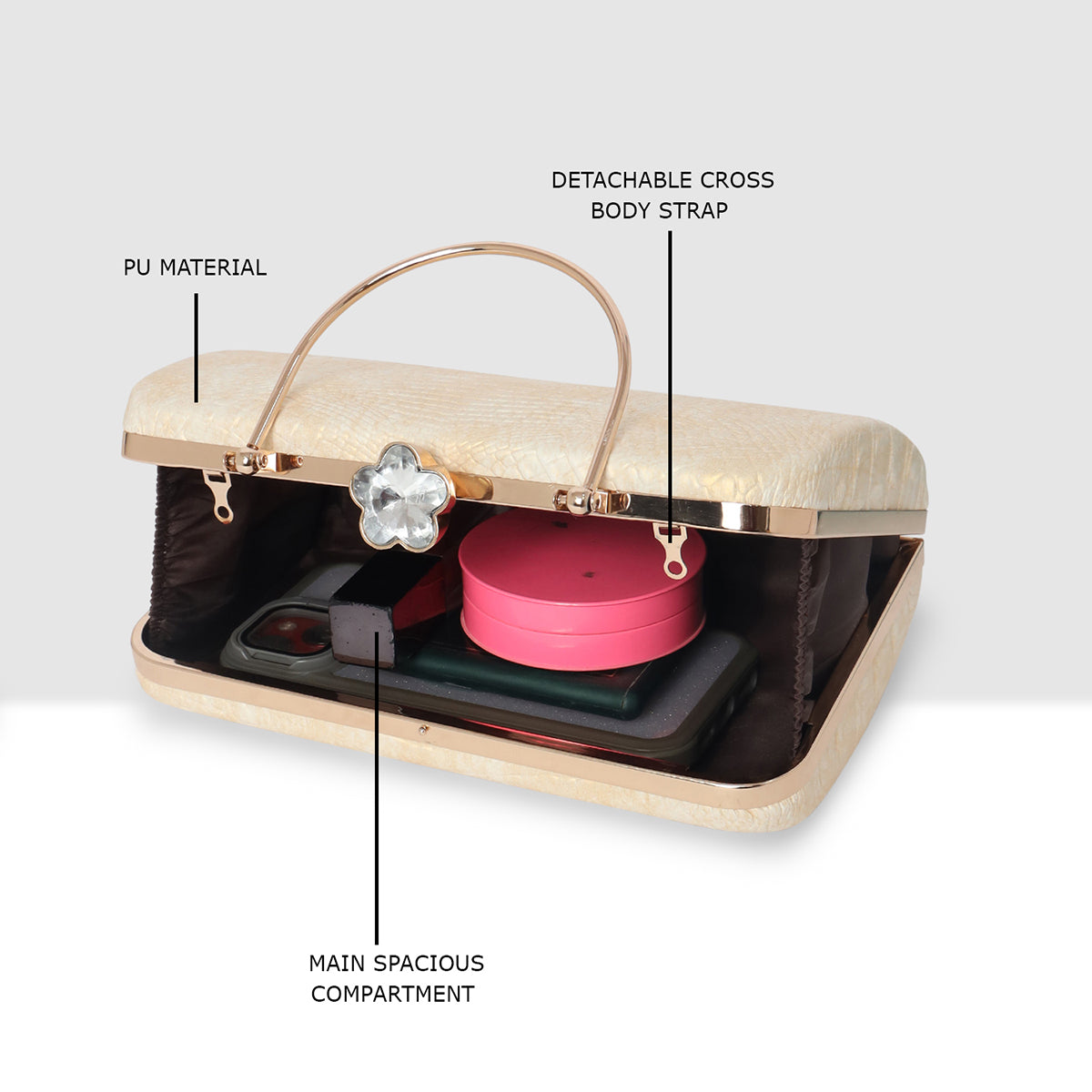 Croc-Texture Edition Evening Clutch For Womens