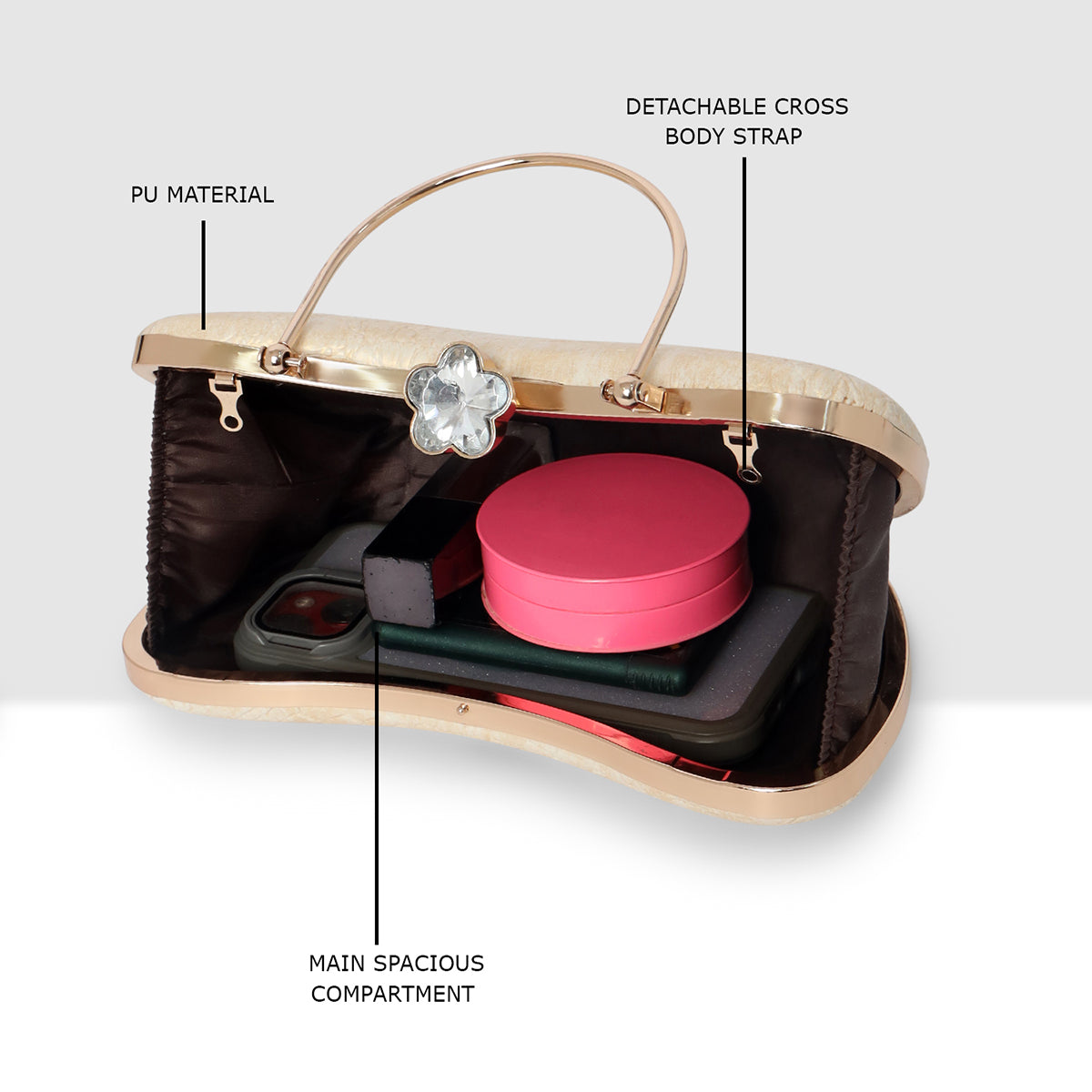 Croc-Texture Edition Classic Clutch For Womens