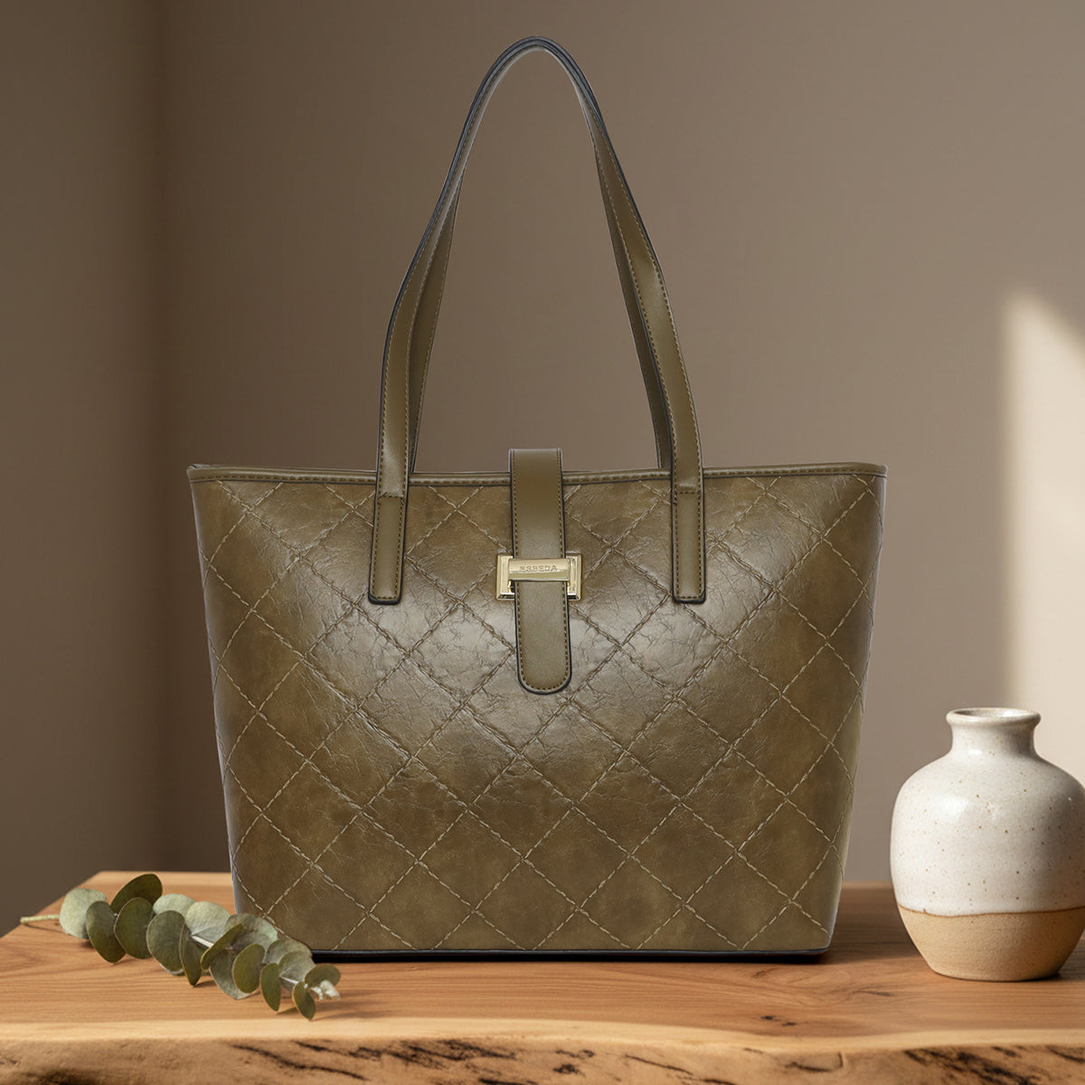Elara Quilted Luxe Tote  For Womens