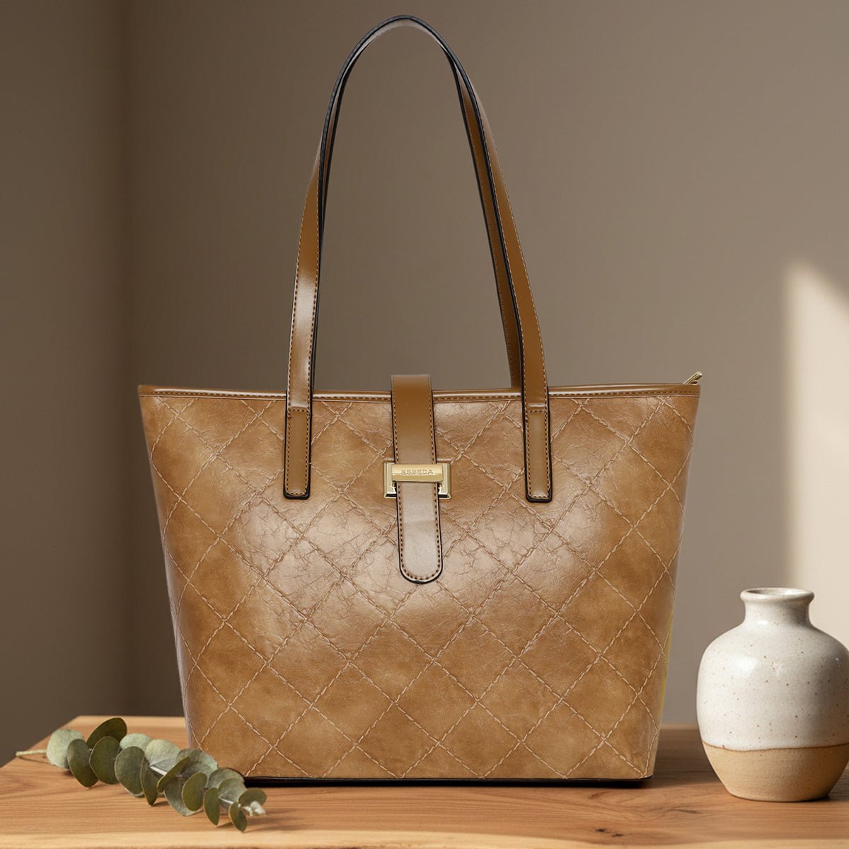 Elara Quilted Luxe Tote  For Womens