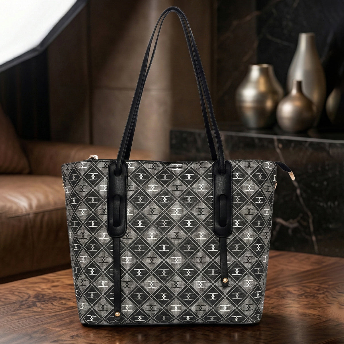 Printed Pattern Signature Print Carryall Bag For Womens