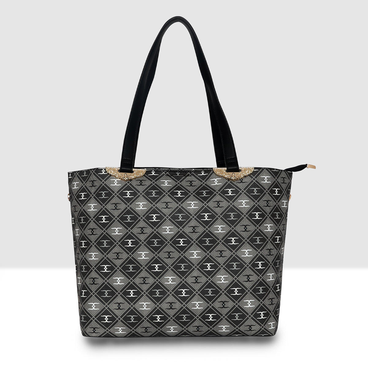 Prtinted Pattern Stylish Circle Grid Handbag For Womens