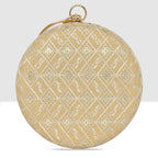 Crystal Crown Round Clutch For Womens