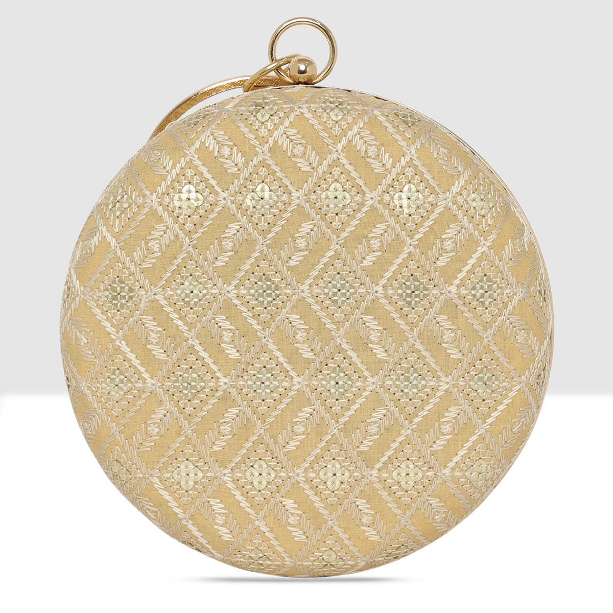Crystal Crown Round Clutch For Womens