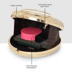 Crystal Crown Round Clutch For Womens
