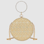 Crystal Crown Round Clutch For Womens