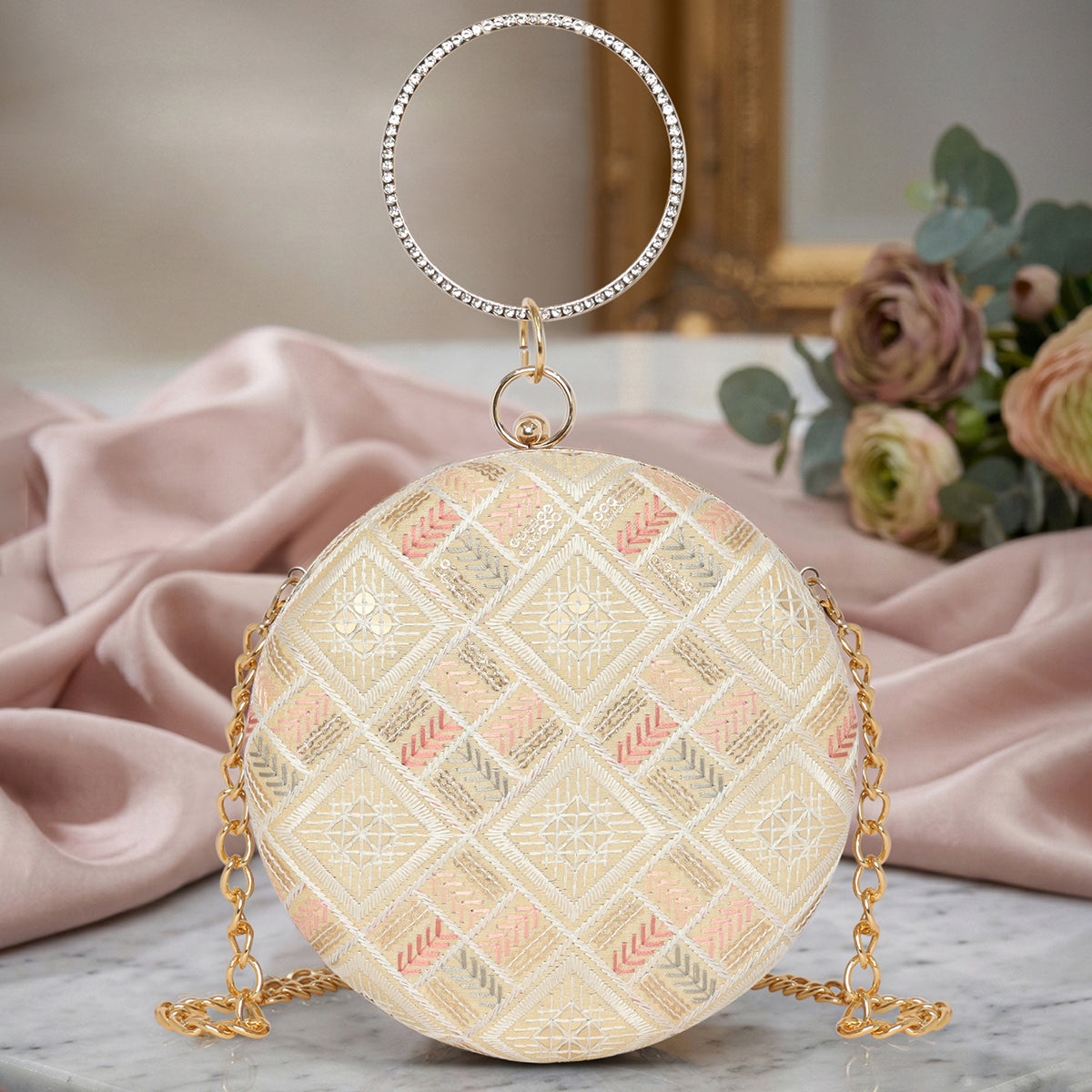 Serene Glow Round Clutch For Womens Main image