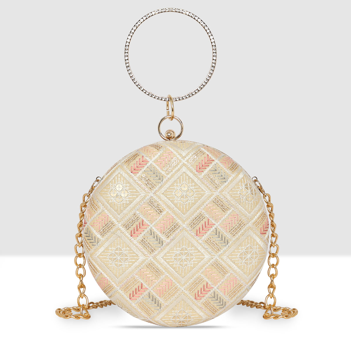 Serene Glow Round Clutch For Womens Secondary image