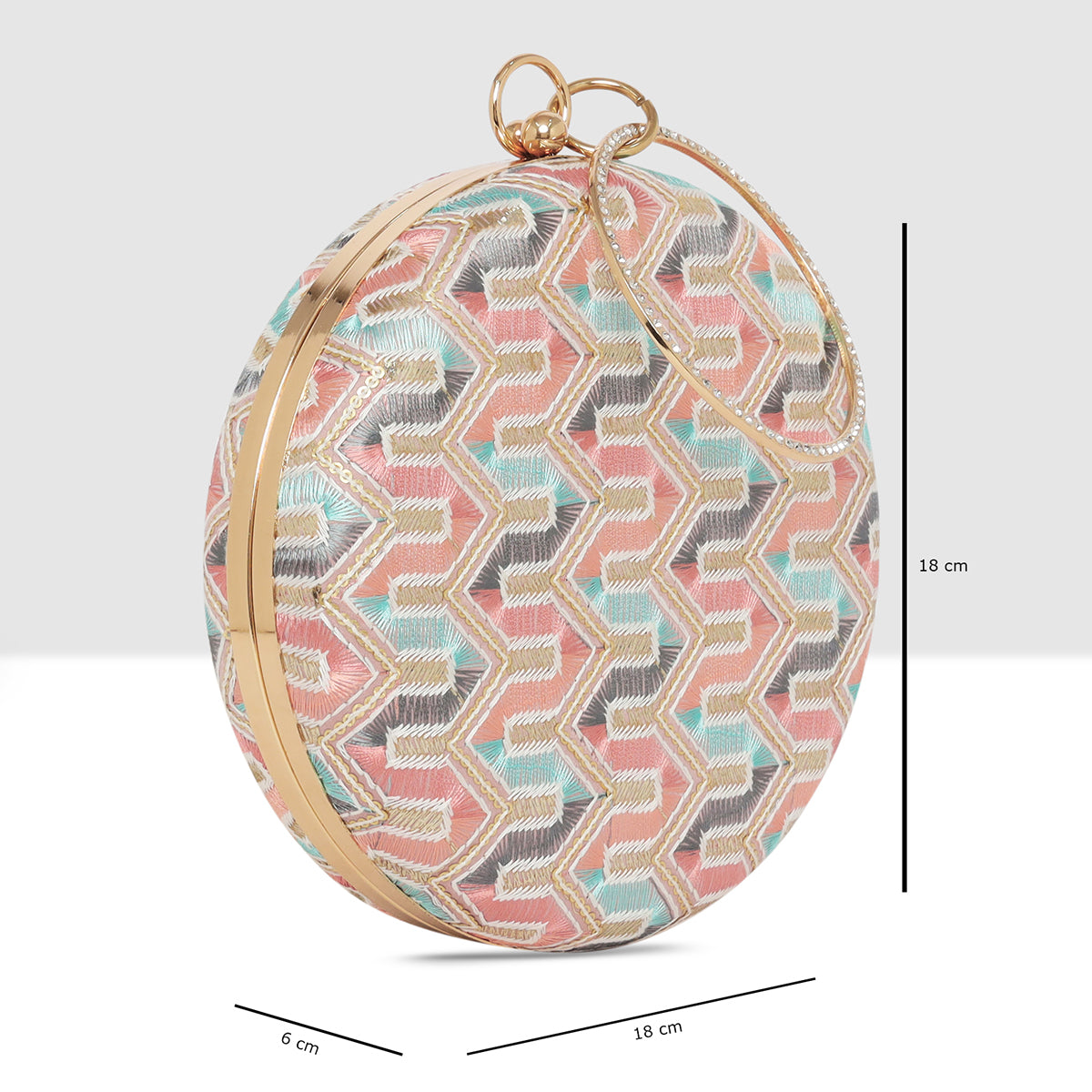 Aveline Chevron Halo Clutch For Womens