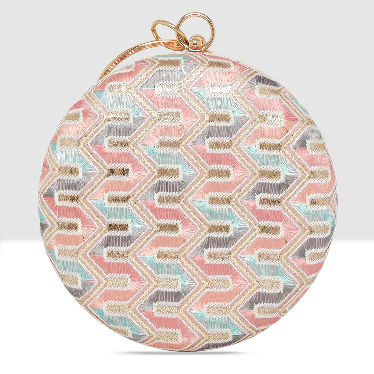 Aveline Chevron Halo Clutch For Womens
