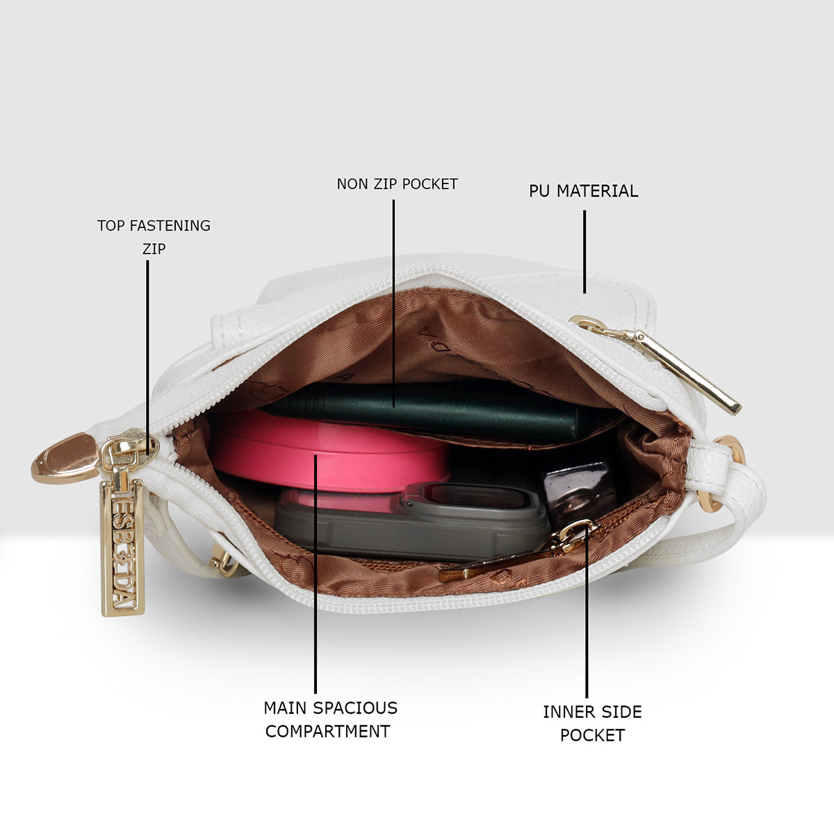 Classic Pocket Crossbody Sling Bag For Womens