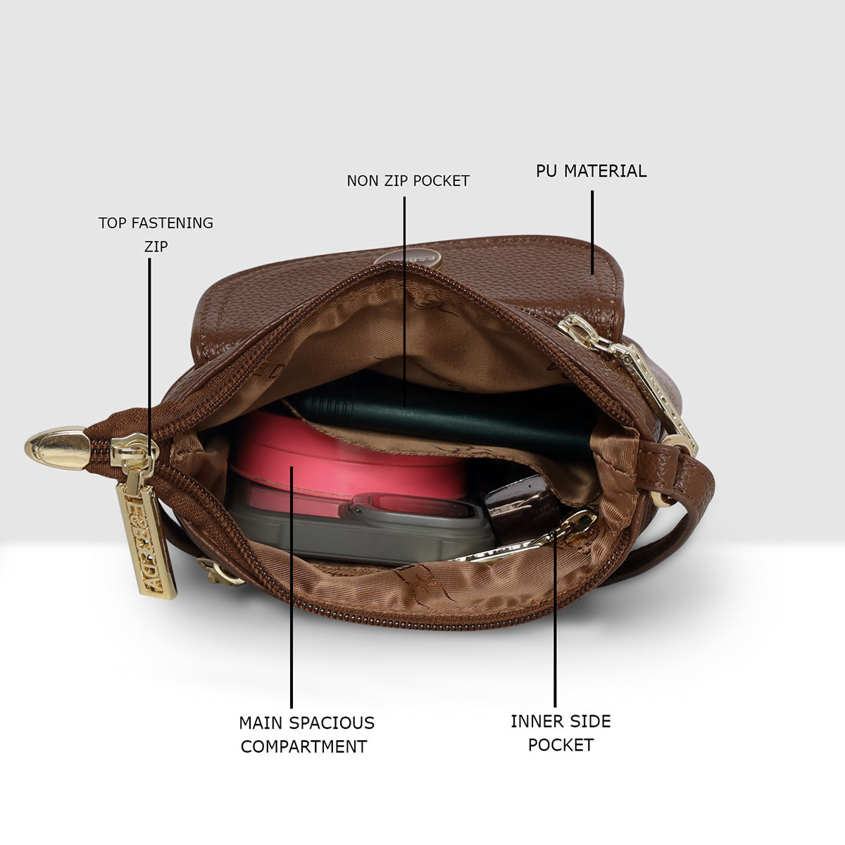Classic Pocket Crossbody Sling Bag For Womens