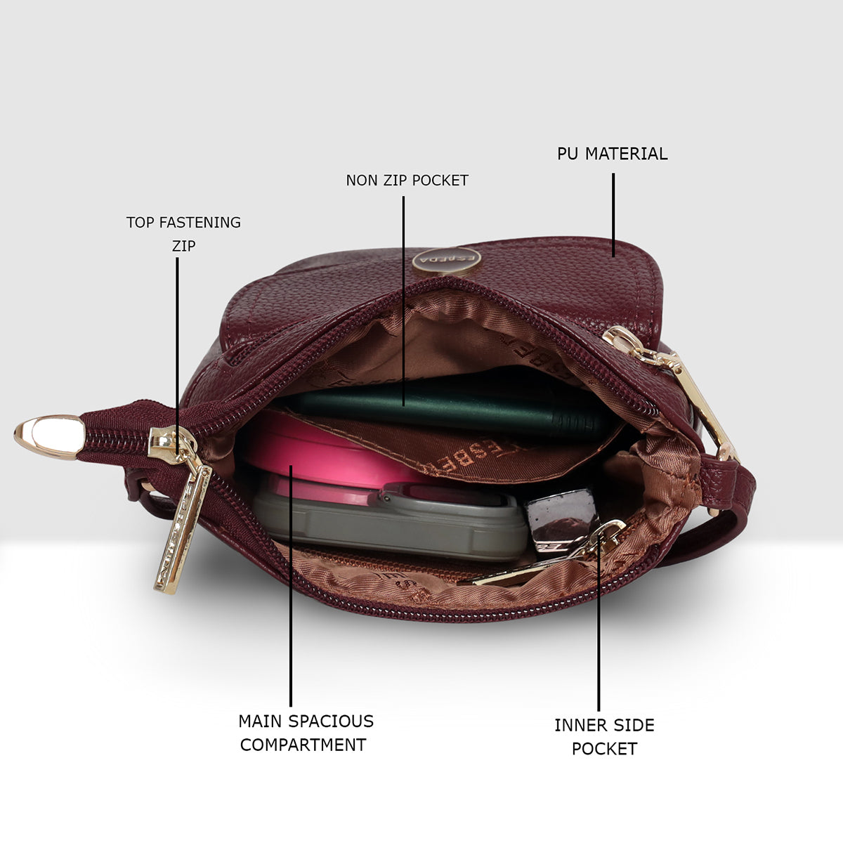 Classic Pocket Crossbody Sling Bag For Womens
