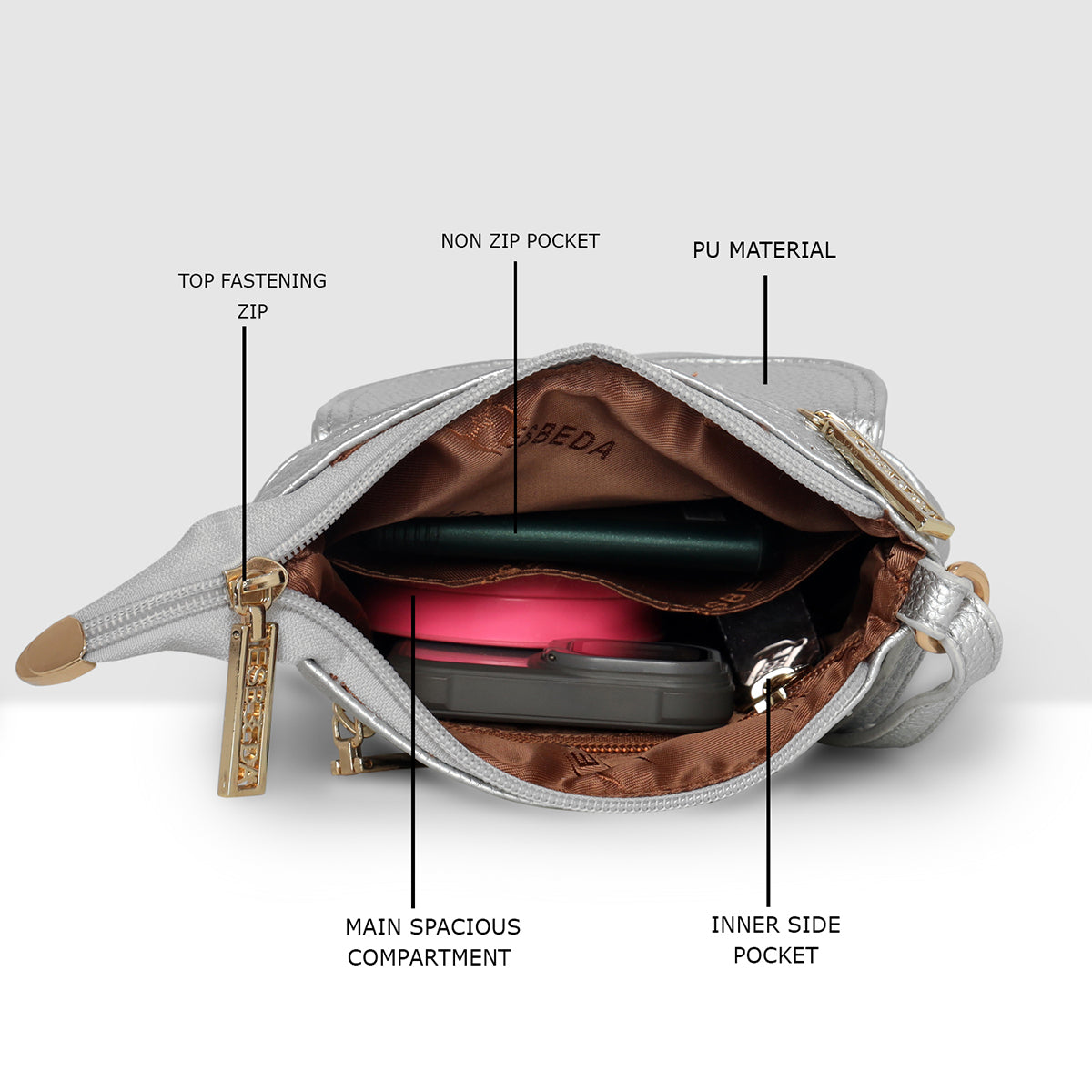 Classic Pocket Crossbody Sling Bag For Womens