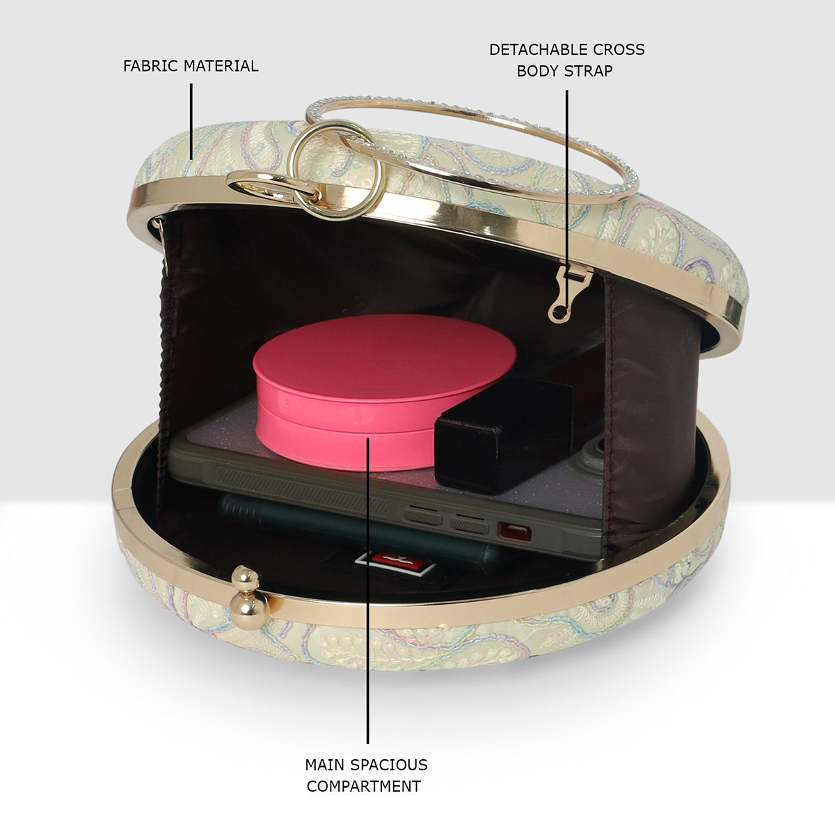 Mint Aurelia Circle Clutch For Womens