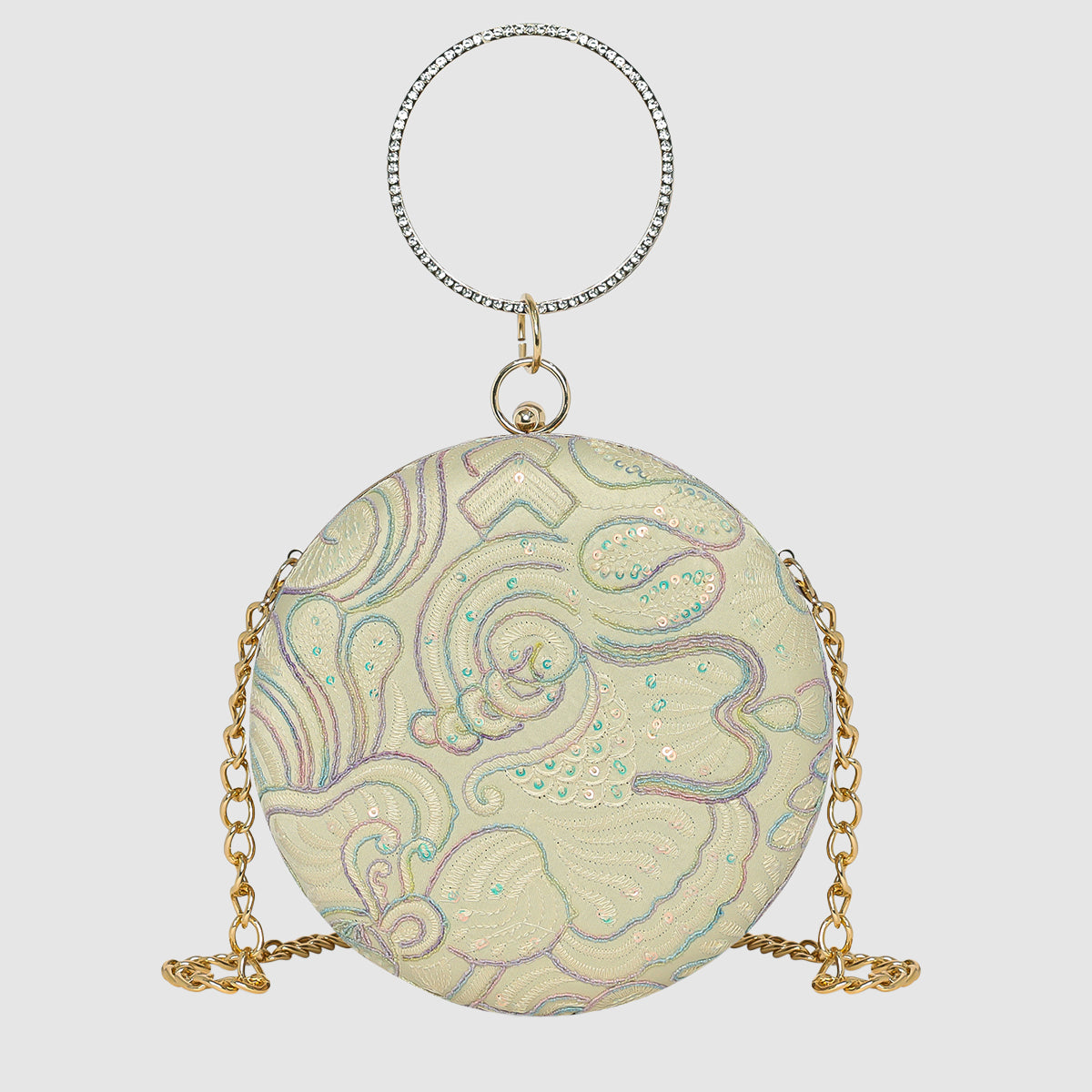 Mint Aurelia Circle Clutch For Womens