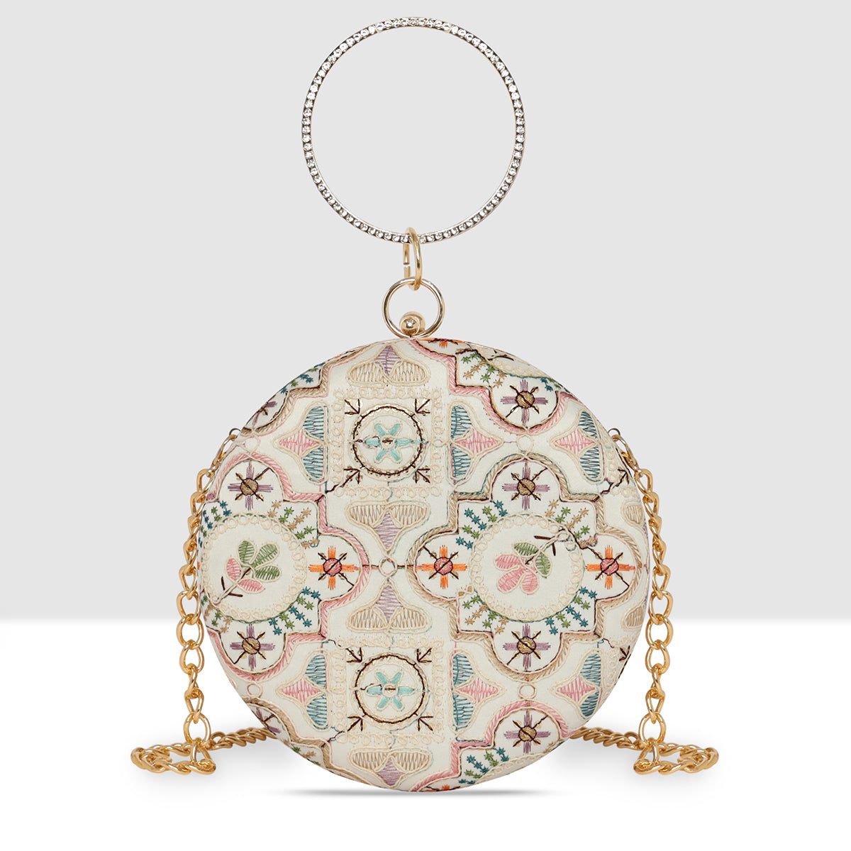 Vionelle Crown Round Clutch For Womens