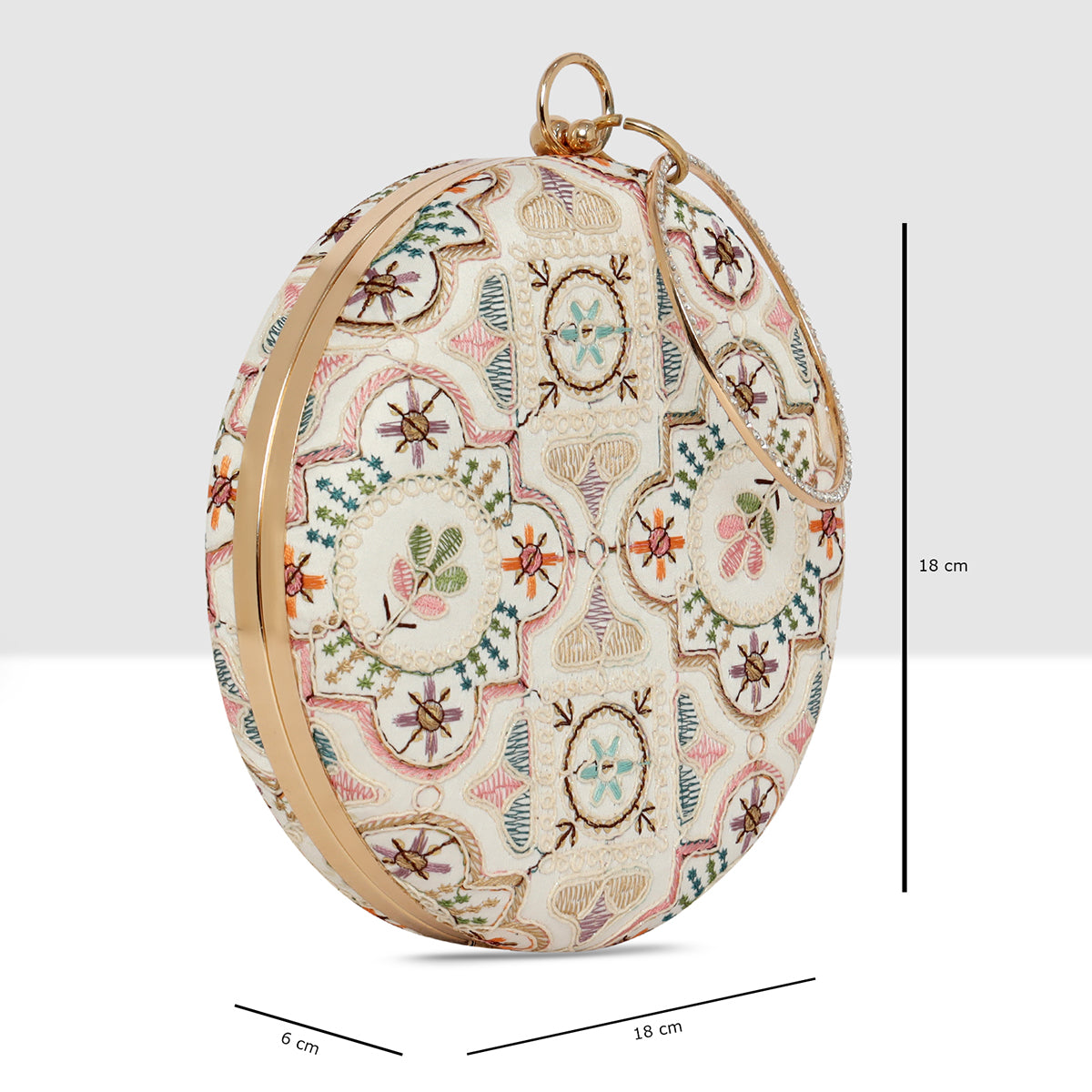 Vionelle Crown Round Clutch For Womens