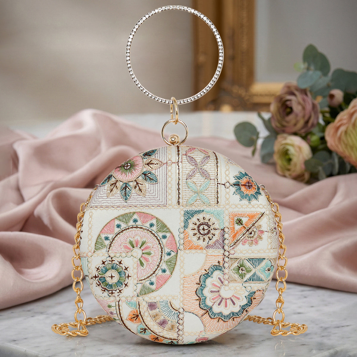 Florielle Medallion Round Clutch For Womens Main image