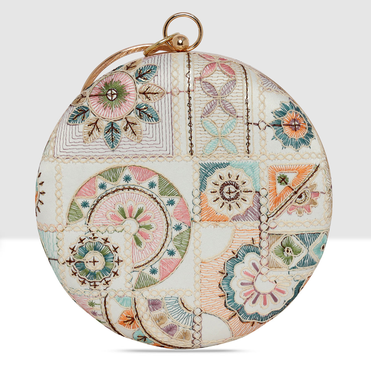 Florielle Medallion Round Clutch For Womens