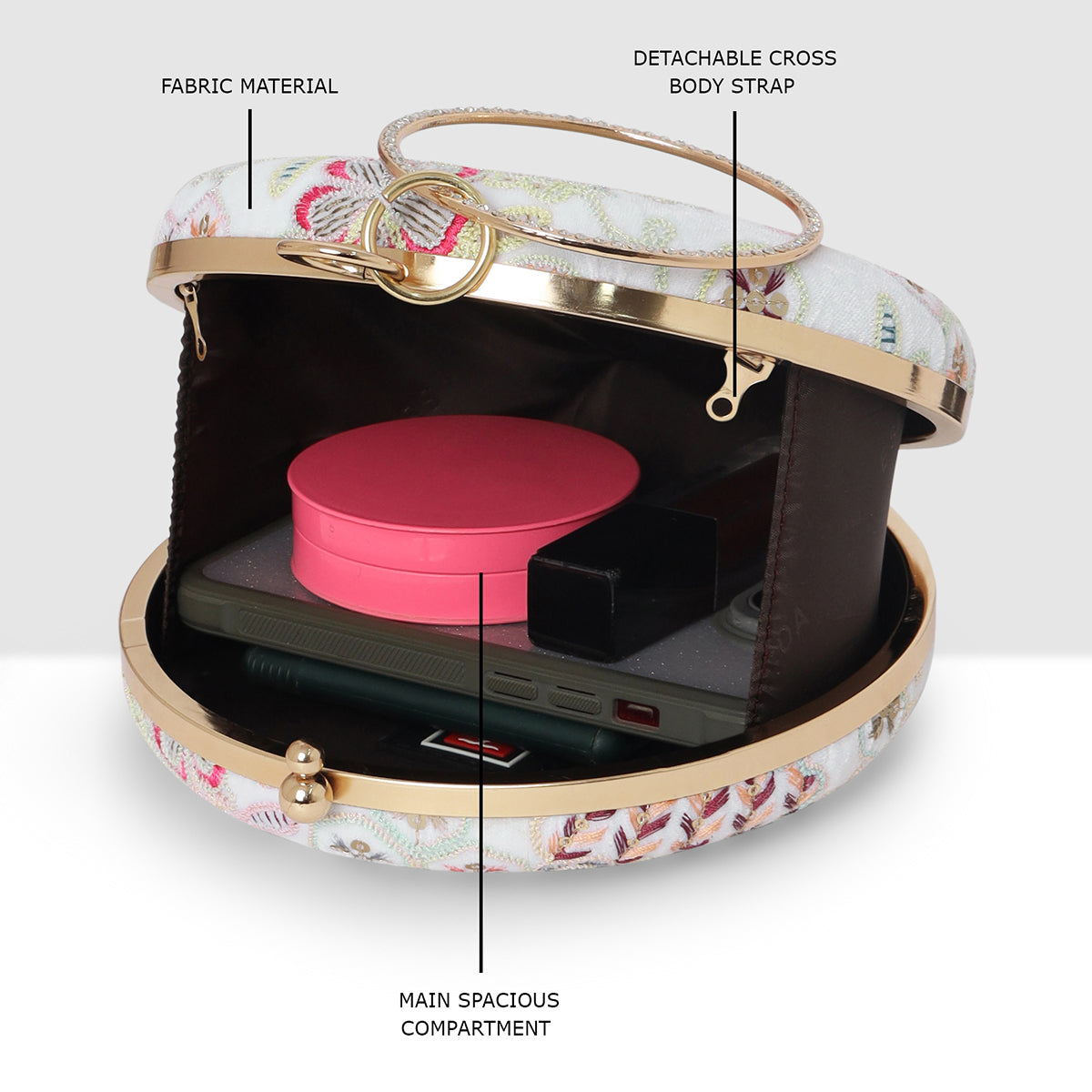 Blossom Flora Belle Round Clutch For Womens