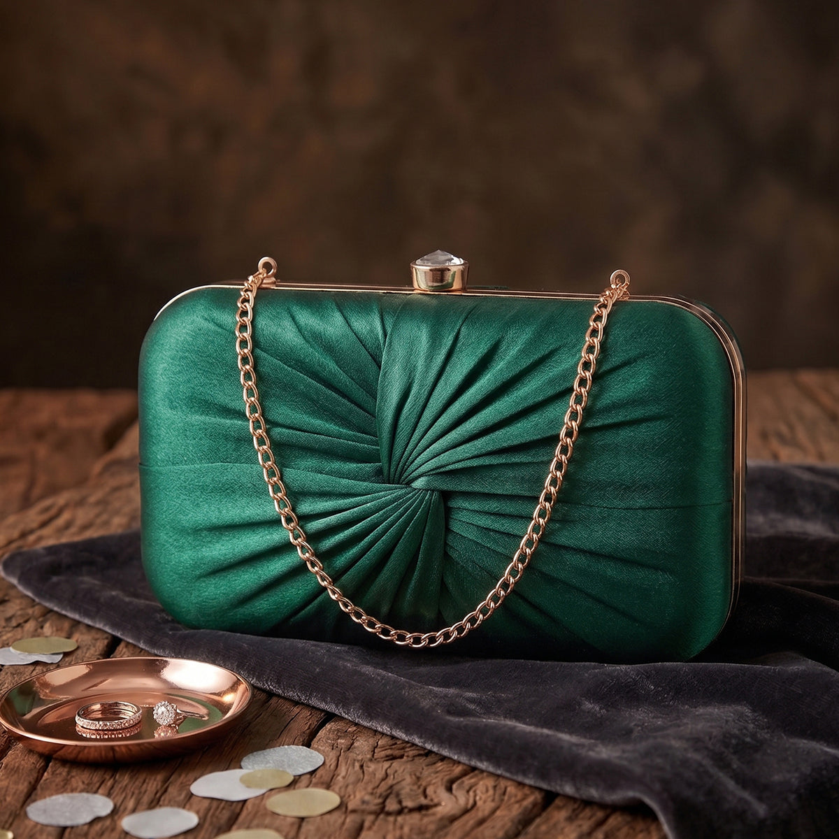 Luxe Radiant Pleat Clutch For Womens